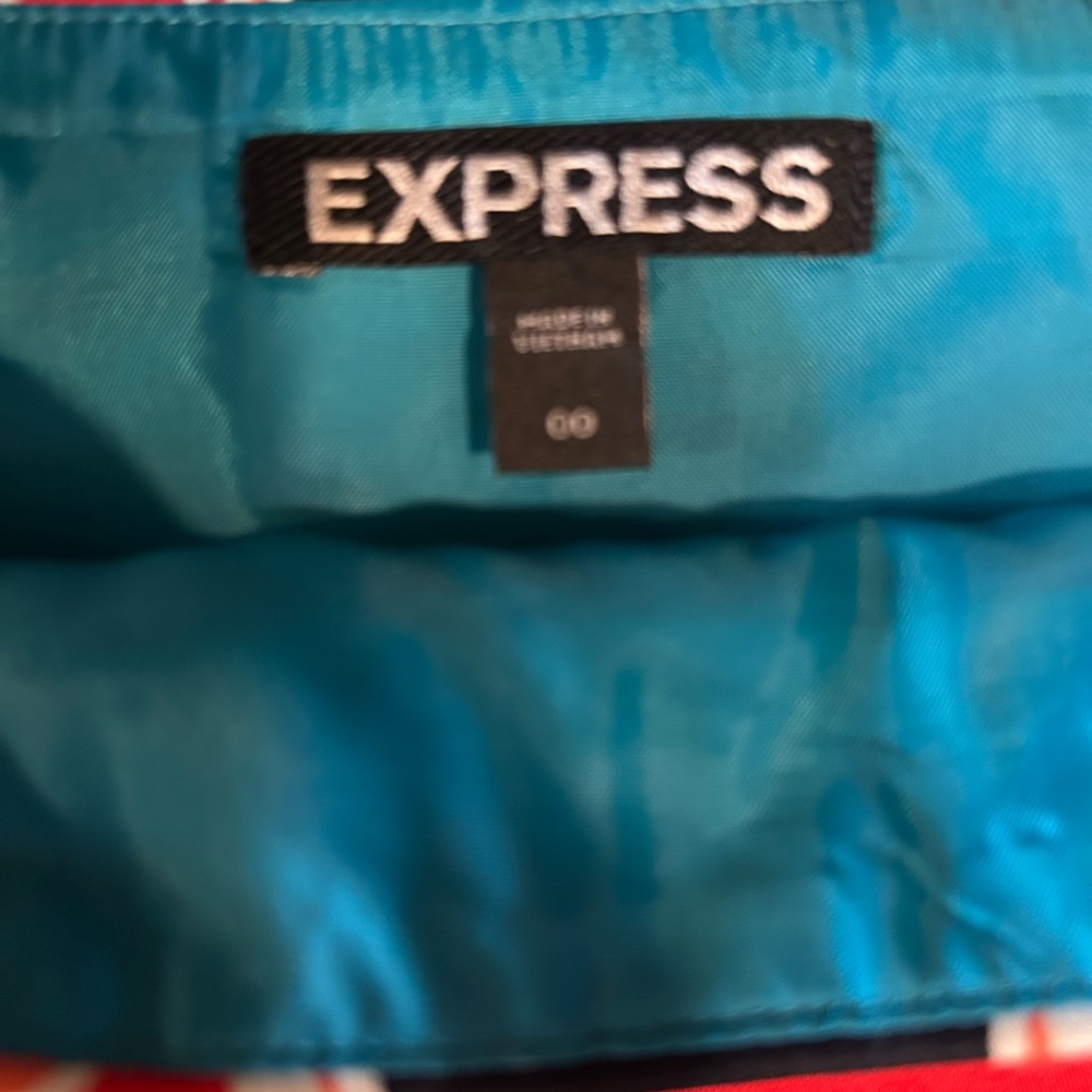 Express Multi-Color Pattern A-Line Mini Skirt - Picture 3 of 6